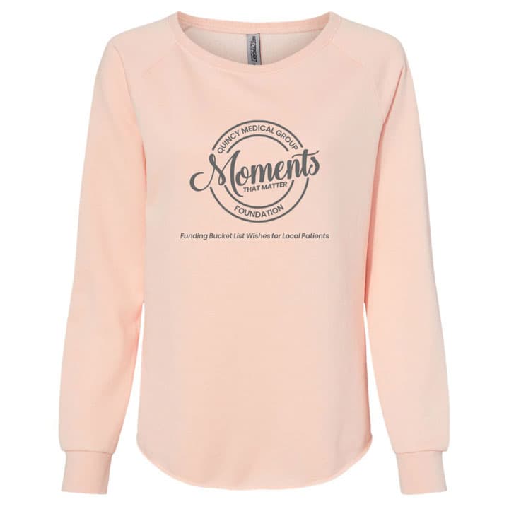 Moments that Matter Logo on a Peach Sweatshirt